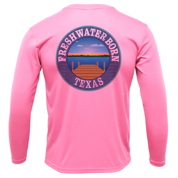 Texas Freshwater Born SUP Flag Girl's Long Sleeve UPF 50+ Dry-Fit Shirt
