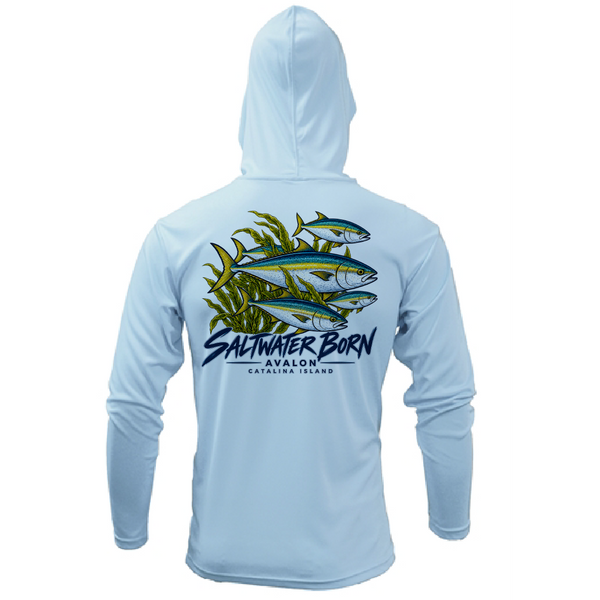 Avalon, CA Yellowtail Men's Long Sleeve UPF 50+ Dry-Fit Hoodie