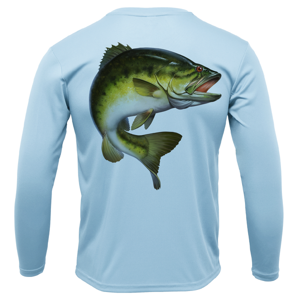 Texas Freshwater Born Largemouth Bass Boy's Long Sleeve UPF 50+ Dry-Fit Shirt