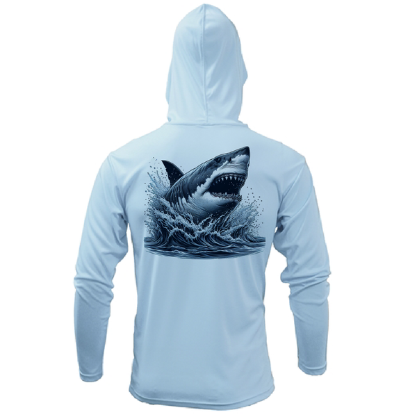 Cape Cod, MA Jaws Girl's Long Sleeve UPF 50+ Dry-Fit Hoodie