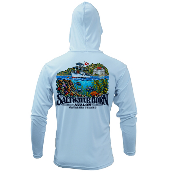 Avalon, CA Dive Boat Men's Long Sleeve UPF 50+ Dry-Fit Hoodie