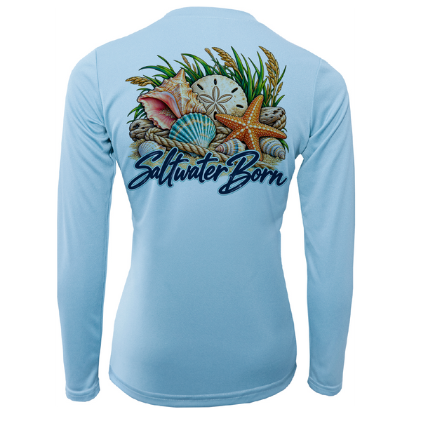 Saltwater Born Coastal Treasures Women's Long Sleeve UPF 50+ Dry-Fit Shirt