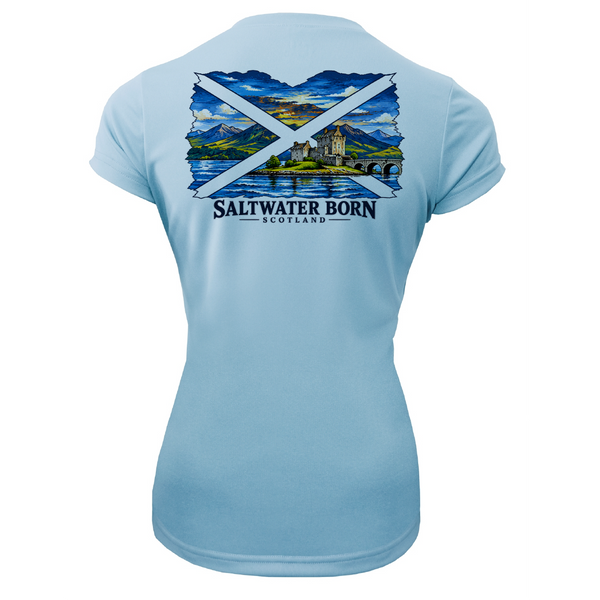 Saltwater Born Scottish Highlands Crossing Women's Short Sleeve UPF 50+ Dry-Fit Shirt