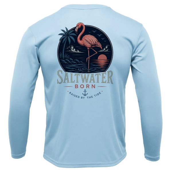 Saltwater Born Flamingo Men's Long Sleeve UPF 50+ Dry-Fit Shirt