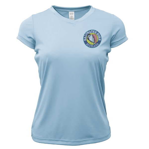 Saltwater Born Scottish Highlands Crossing Women's Short Sleeve UPF 50+ Dry-Fit Shirt