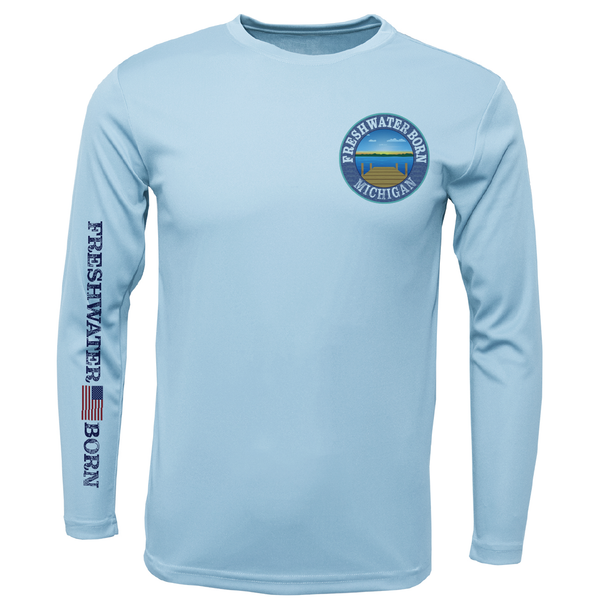 Michigan Freshwater Born Largemouth Bass Men's Long Sleeve UPF 50+ Dry-Fit Shirt