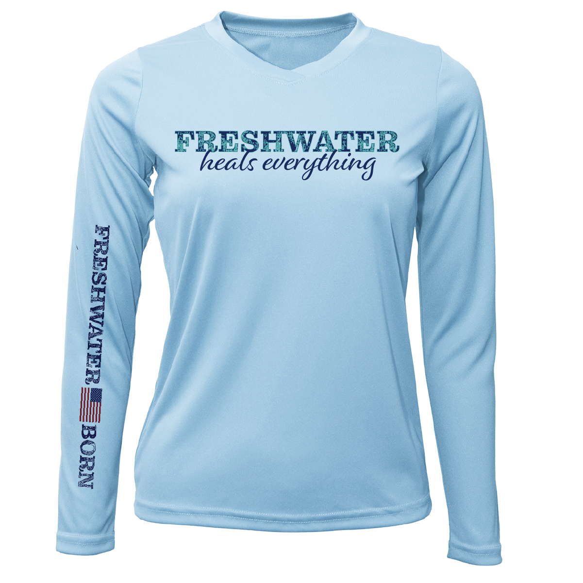 Texas "Freshwater Heals Everything" Women's Long Sleeve UPF 50+ Dry-Fit Shirt