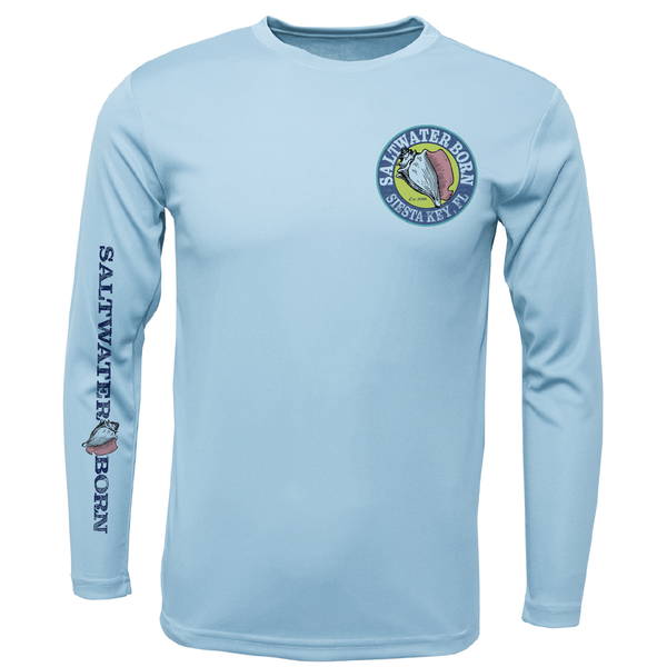 Siesta Key, FL Jaws Men's Long Sleeve UPF 50+ Dry-Fit Shirt