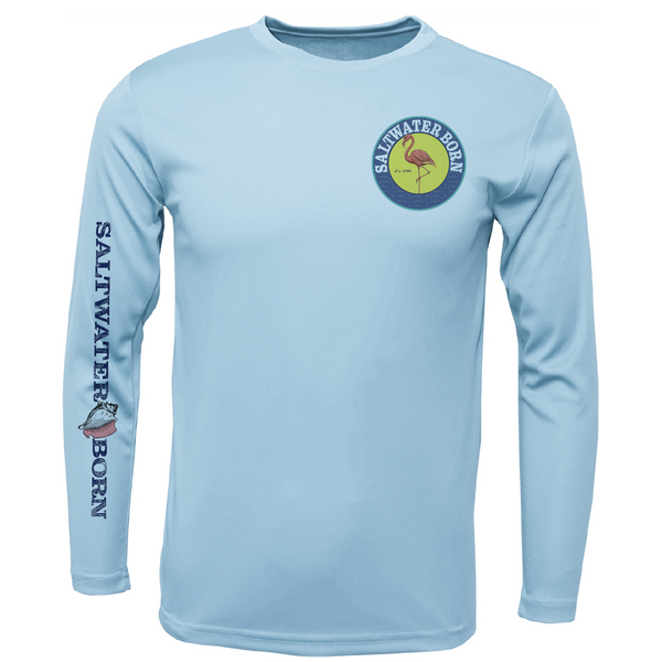 Saltwater Born Flamingo Men's Long Sleeve UPF 50+ Dry-Fit Shirt