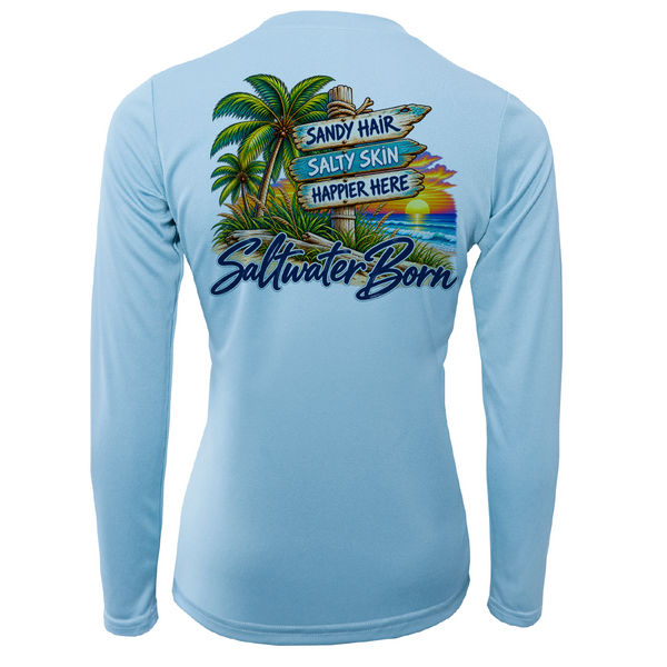 Saltwater Born Salty Sunset Women's Long Sleeve UPF 50+ Dry-Fit Shirt