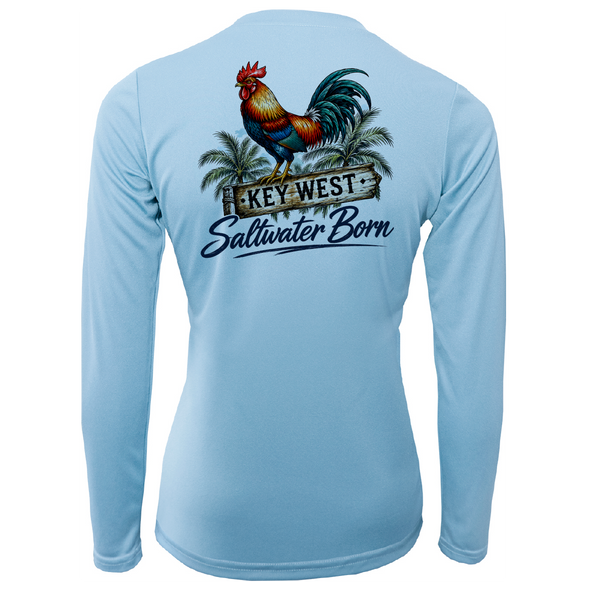 Key West, FL Rooster Women's Long Sleeve UPF 50+ Dry-Fit Shirt