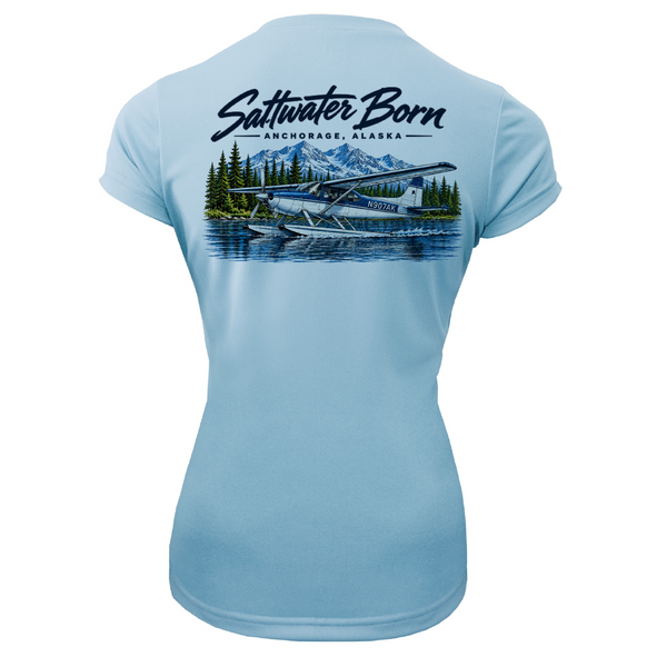 Anchorage, AK Bush Plane Women's Short Sleeve UPF 50+ Dry-Fit Shirt