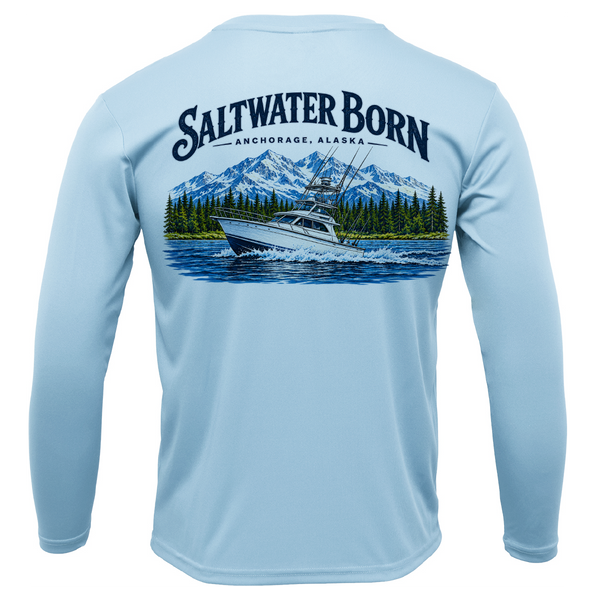 Anchorage, AK Angler Men's Long Sleeve UPF 50+ Dry-Fit Shirt