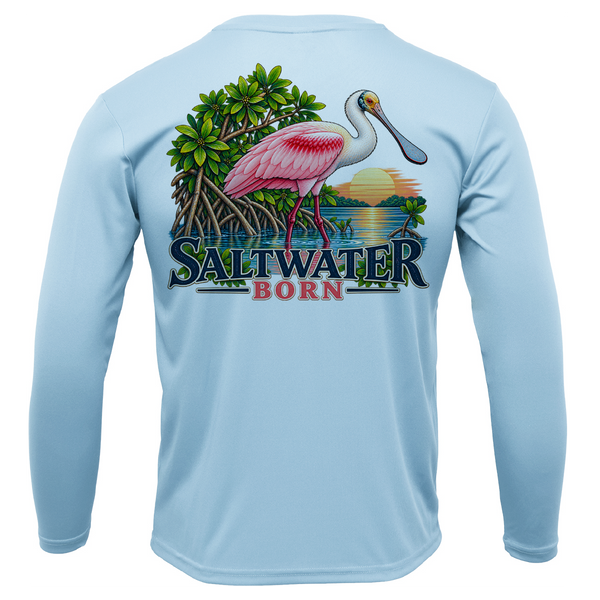 Roseate Spoonbill Men's Long Sleeve UPF 50+ Dry-Fit Shirt