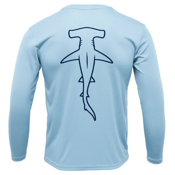 Hammerhead Outline Men's Long Sleeve UPF 50+ Dry-Fit Shirt