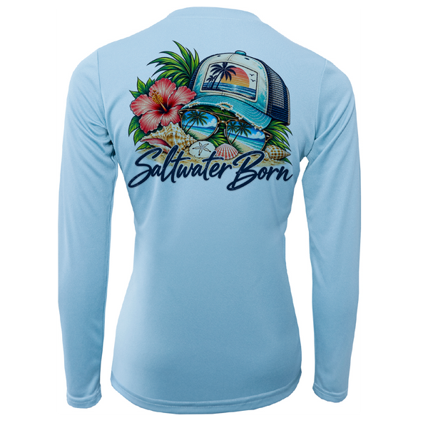 Saltwater Born Tropical State of Mind Women's Long Sleeve UPF 50+ Dry-Fit Shirt