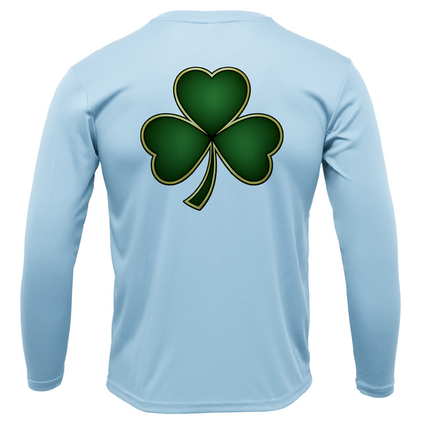 St. Patrick's Day Clover Men's Long Sleeve UPF 50+ Dry-Fit Shirt