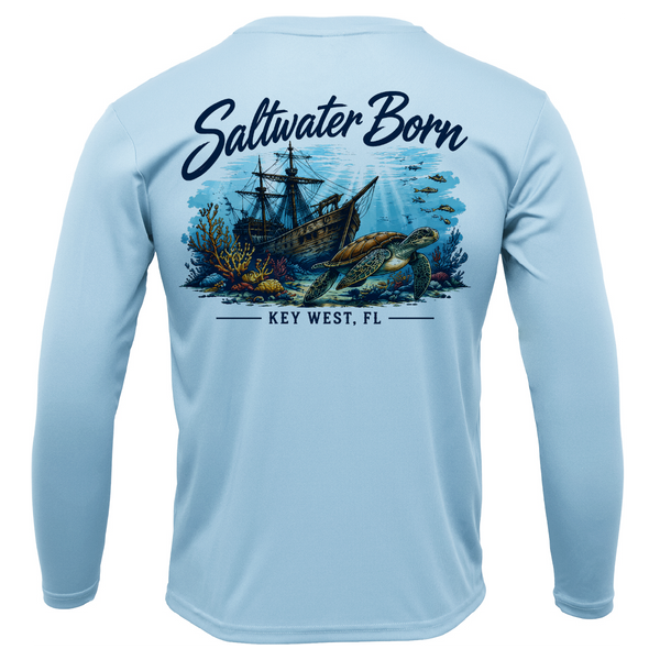 Key West, FL Sunken Pirate Ship Men's Long Sleeve UPF 50+ Dry-Fit Shirt