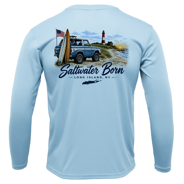 Long Island, NY Saltwater Born Beach Truck Men's Long Sleeve UPF 50+ Dry-Fit Shirt