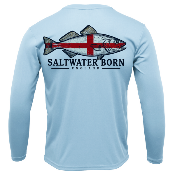 Saltwater Born England Cod Men's Long Sleeve UPF 50+ Dry-Fit Shirt
