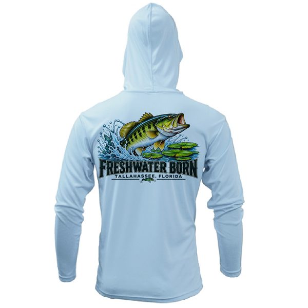 Tallahassee, FL Freshwater Born Largemouth Bass Men's Long Sleeve UPF 50+ Dry-Fit Hoodie