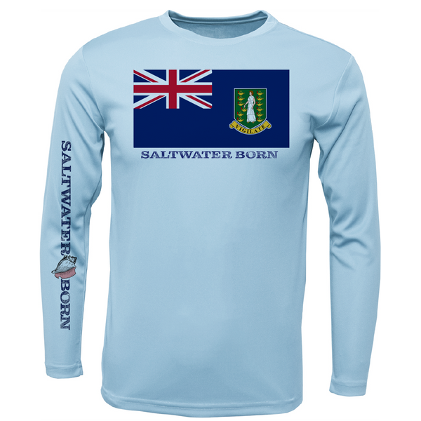 British Virgin Islands Flag Men's Long Sleeve UPF 50+ Dry-Fit Shirt
