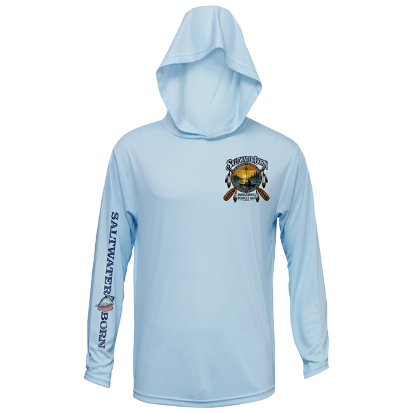 Indigenous People's Day Sunset Paddle Men's Long Sleeve UPF 50+ Dry-Fit Hoodie