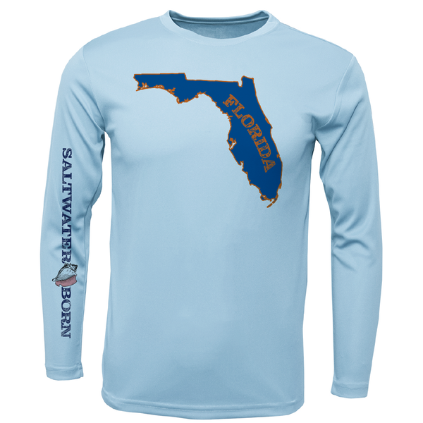 Orange and Blue Gainesville, FL Men's Long Sleeve UPF 50+ Dry-Fit Shirt