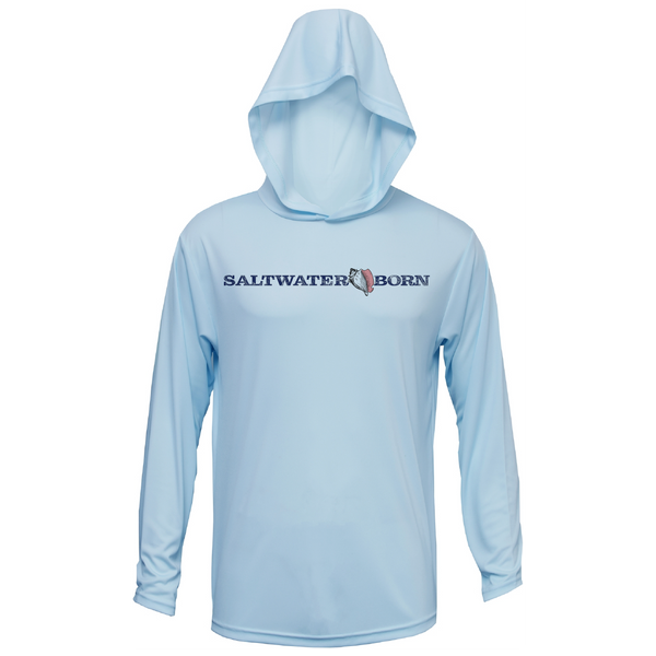 Saltwater Born Anchored to the Dive Men's Long Sleeve UPF 50+ Dry-Fit Hoodie