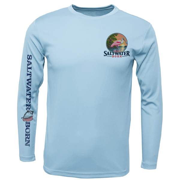 Roseate Spoonbill Men's Long Sleeve UPF 50+ Dry-Fit Shirt