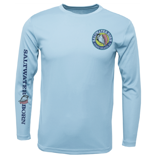 Tybee Island, GA Shrimp Boat Sunset Men's Long Sleeve UPF 50+ Dry-Fit Shirt