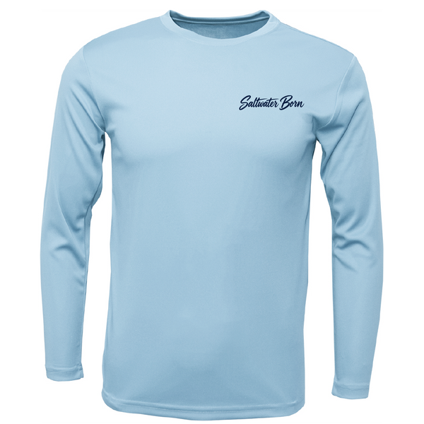 Long Island, NY Saltwater Born Sportfish Men's Long Sleeve UPF 50+ Dry-Fit Shirt