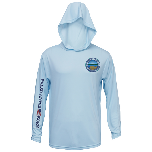 Freshwater Born Realistic Largemouth Bass Men's Long Sleeve UPF 50+ Dry-Fit Hoodie