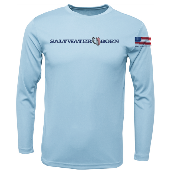 Hammerhead Outline Men's Long Sleeve UPF 50+ Dry-Fit Shirt