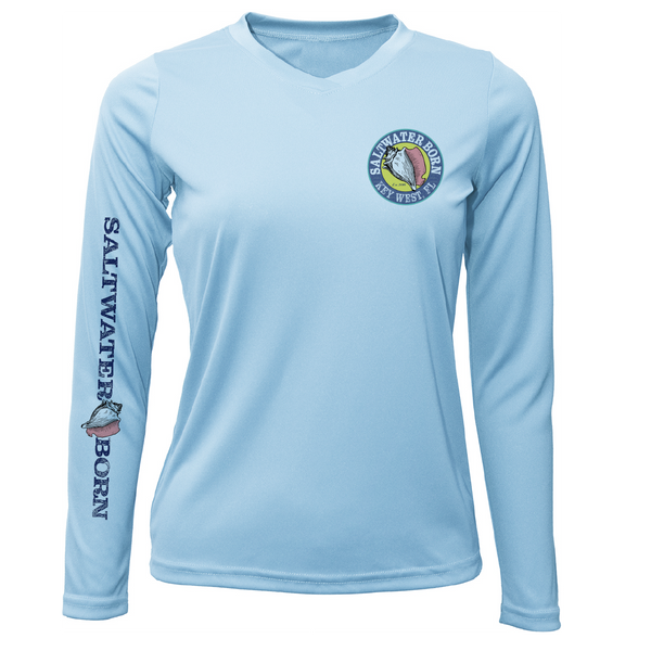 Key West, FL Rooster Women's Long Sleeve UPF 50+ Dry-Fit Shirt