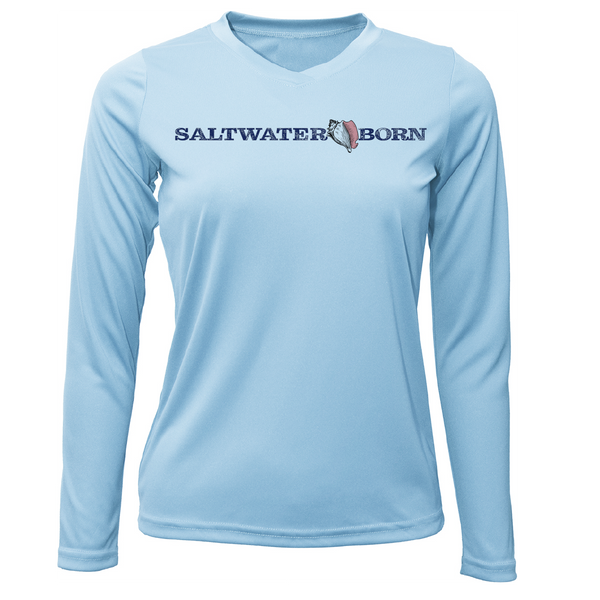 Saltwater Born Island Bloom Women's Long Sleeve UPF 50+ Dry-Fit Shirt