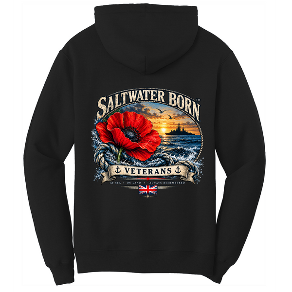 At Sea On Land Always Remembered Men's Cotton Hoodie