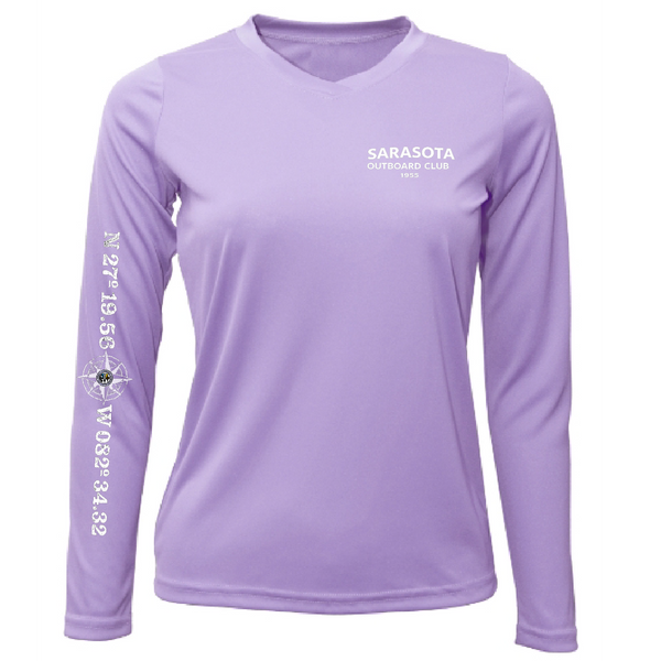 Sarasota Outboard Club 1955 Women's Long Sleeve UPF 50+ Dry-Fit Shirt
