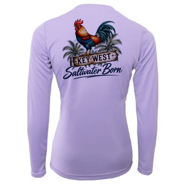 Key West, FL Rooster Women's Long Sleeve UPF 50+ Dry-Fit Shirt