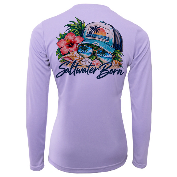 Saltwater Born Tropical State of Mind Women's Long Sleeve UPF 50+ Dry-Fit Shirt