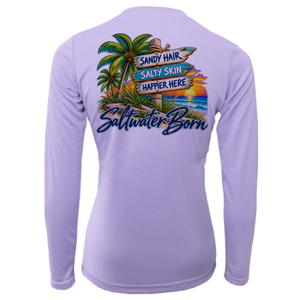 Saltwater Born Salty Sunset Women's Long Sleeve UPF 50+ Dry-Fit Shirt