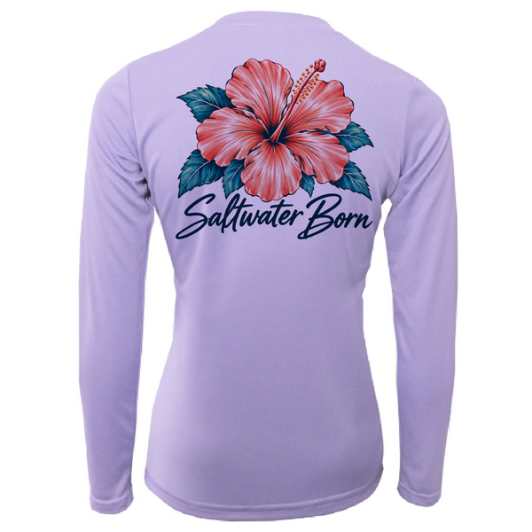 Saltwater Born Island Bloom Women's Long Sleeve UPF 50+ Dry-Fit Shirt