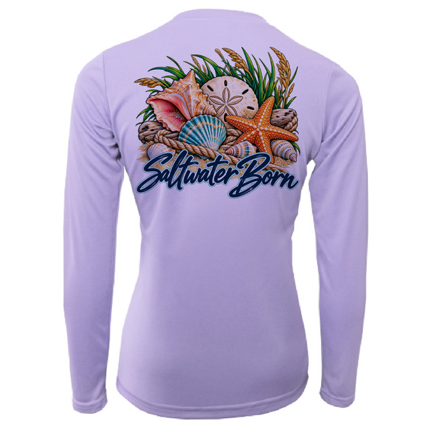 Saltwater Born Coastal Treasures Women's Long Sleeve UPF 50+ Dry-Fit Shirt