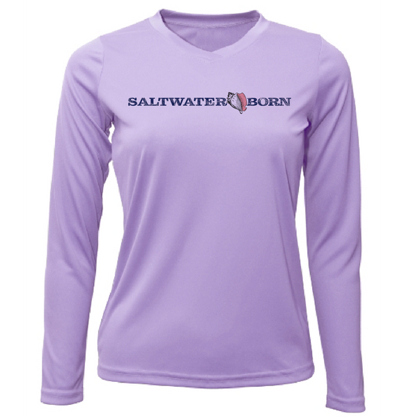 Saltwater Born Black and White Labs Women's Long Sleeve UPF 50+ Dry-Fit Shirt