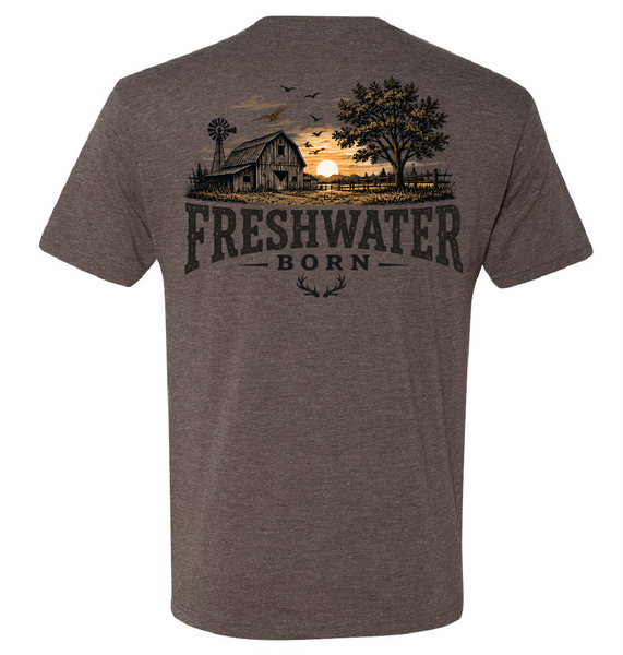 Freshwater Born- Heartland Heritage Men's Triblend Tee