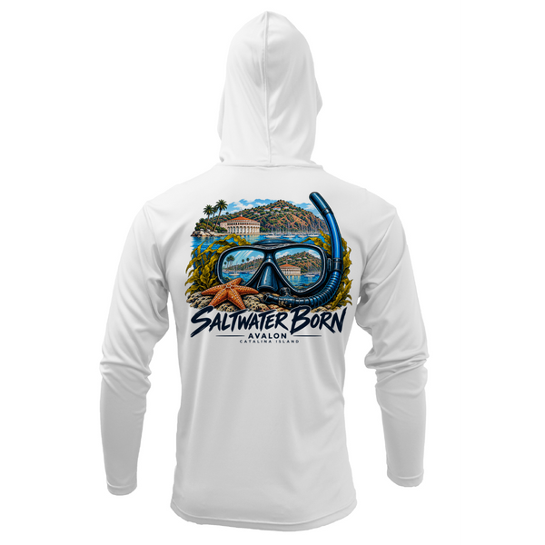 Avalon, CA Saltwater Adventure Men's Long Sleeve UPF 50+ Dry-Fit Hoodie