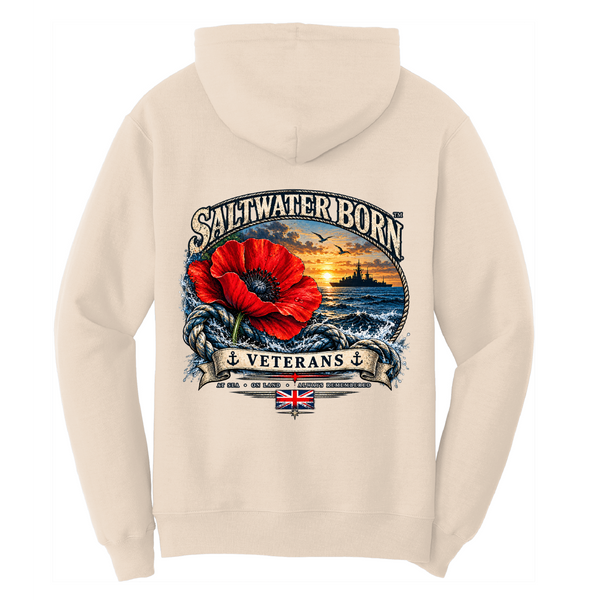 At Sea On Land Always Remembered Men's Cotton Hoodie