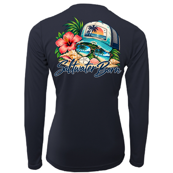 Saltwater Born Tropical State of Mind Women's Long Sleeve UPF 50+ Dry-Fit Shirt