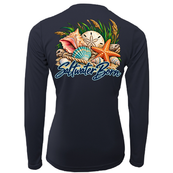 Saltwater Born Coastal Treasures Women's Long Sleeve UPF 50+ Dry-Fit Shirt