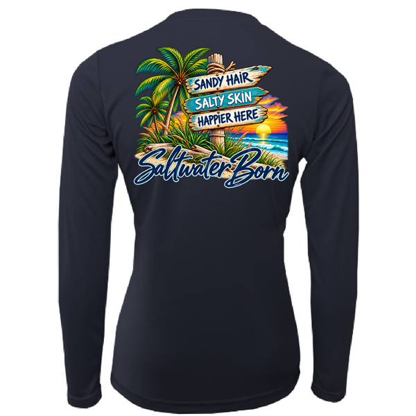 Saltwater Born Salty Sunset Women's Long Sleeve UPF 50+ Dry-Fit Shirt